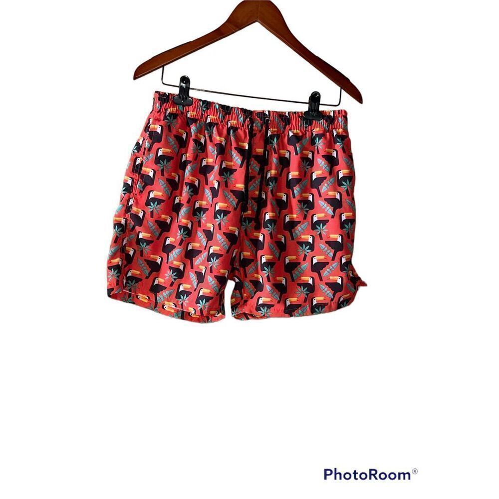 Ingear small 28/30 mens toucan swim trunks shorts tropical bird